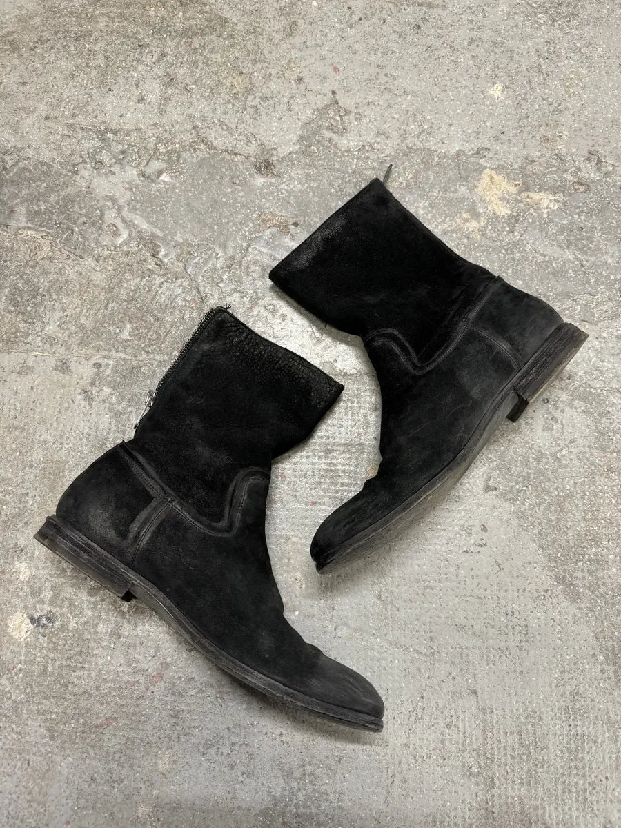 2000s Yves Saint Laurent Black Suede Leather Boots (44.5eu/us10.5) 6