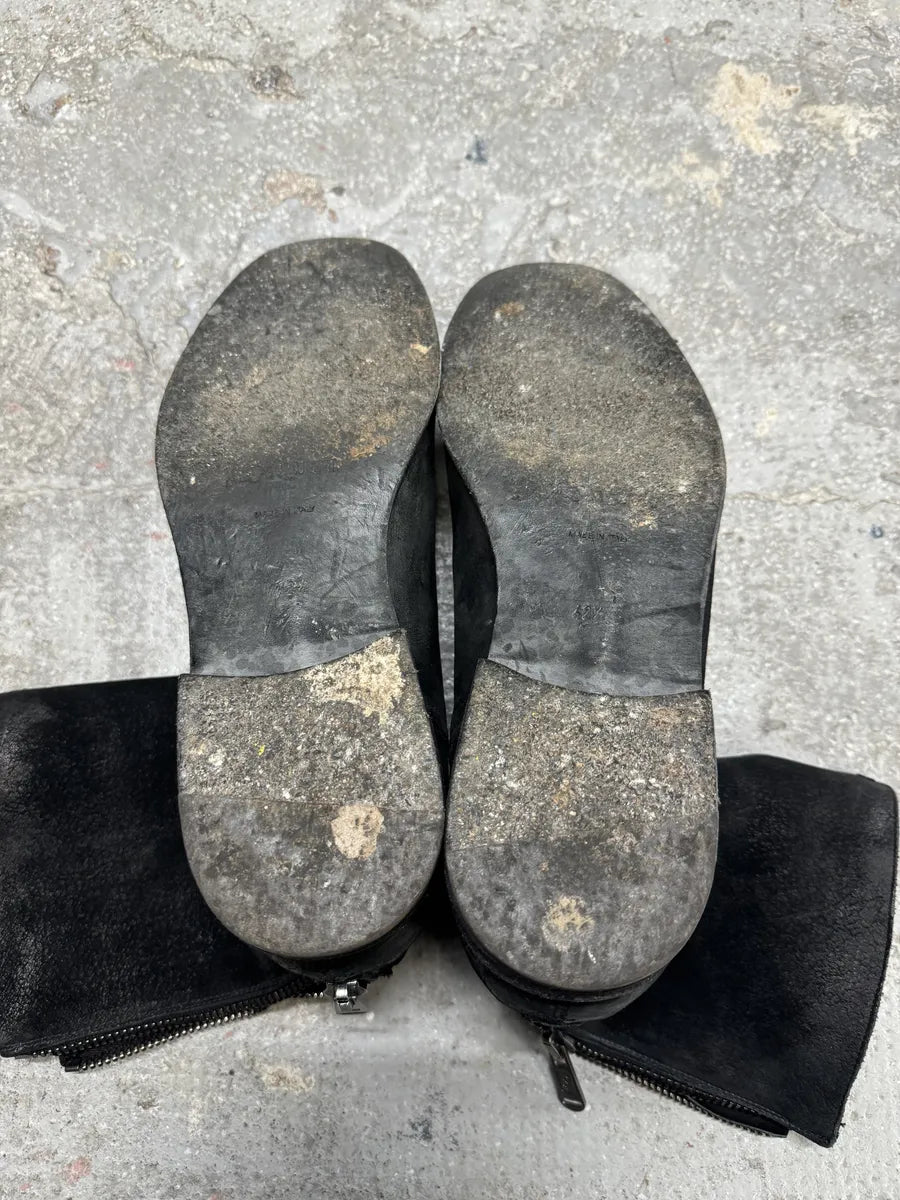 2000s Yves Saint Laurent Black Suede Leather Boots (44.5eu/us10.5) 8