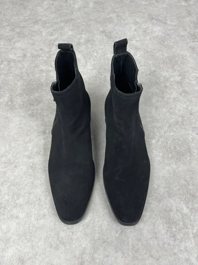 2000s Yves Saint Laurent Black Suede Leather Boots lIJQDAA 1