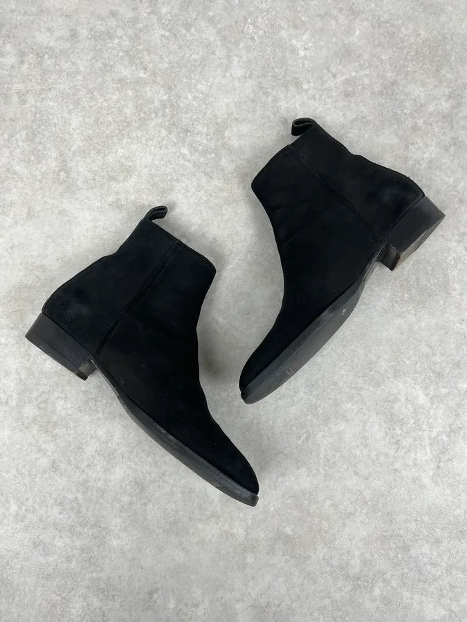 2000s Yves Saint Laurent Black Suede Leather Boots lIJQDAA 3