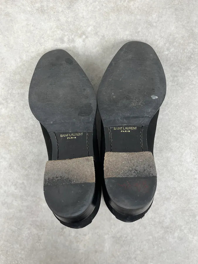 2000s Yves Saint Laurent Black Suede Leather Boots lIJQDAA 6