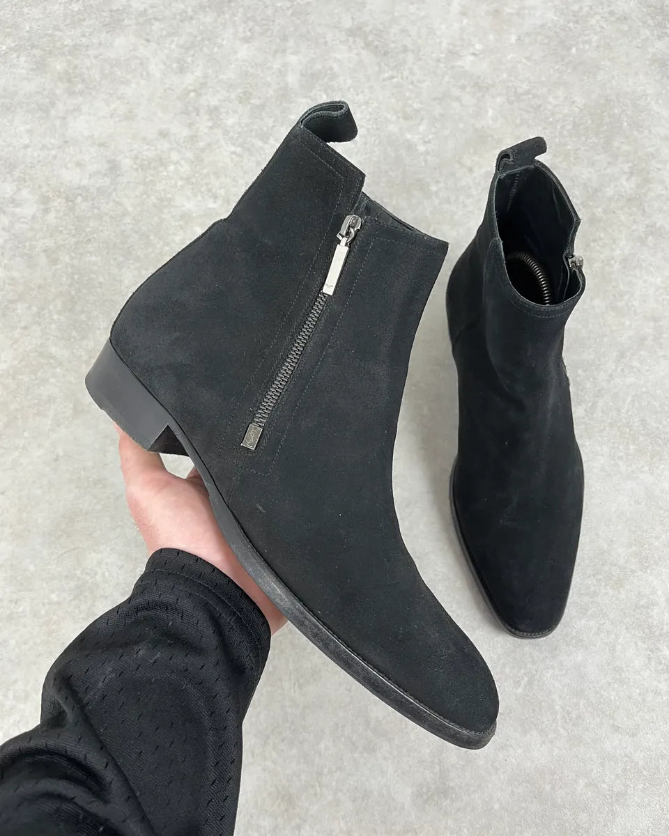2000s Yves Saint Laurent Black Suede Leather Boots lIJQDAA 0