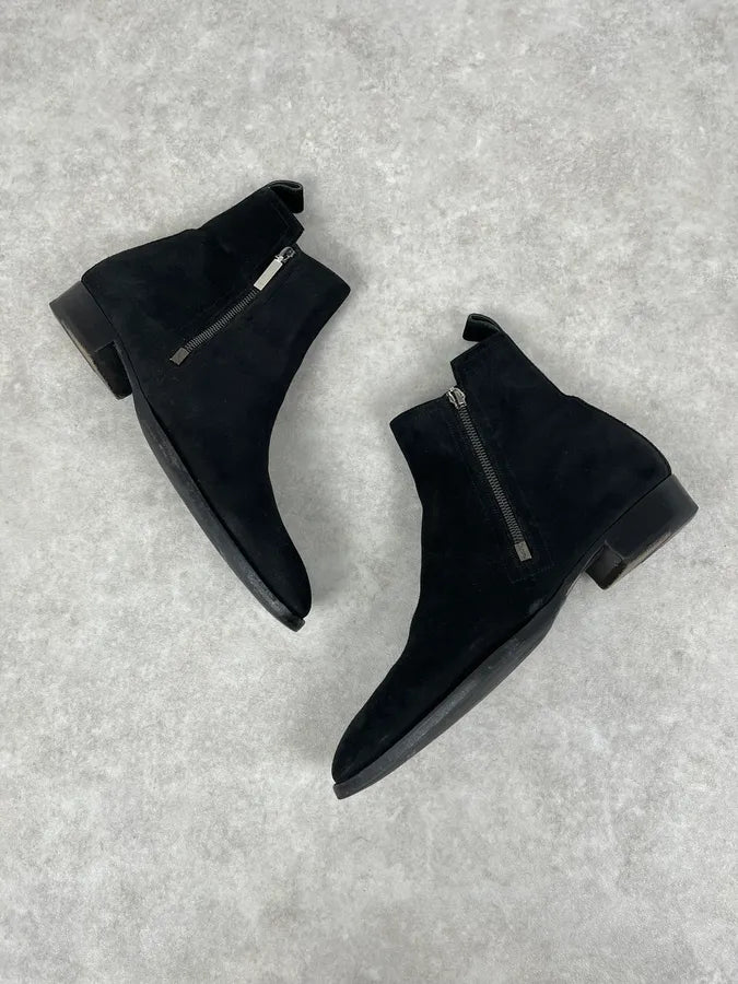2000s Yves Saint Laurent Black Suede Leather Boots lIJQDAA 2