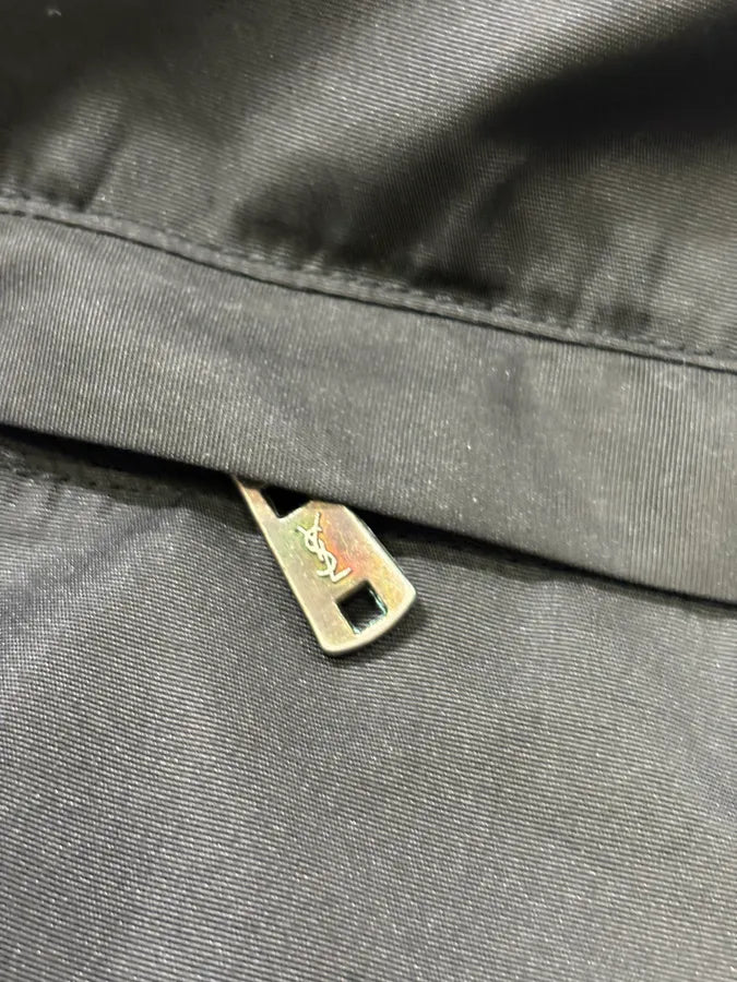 AW2003 Yves Saint Laurent Black Asymmetrical Classy Windbreaker Jacket  dXCIGOH 6