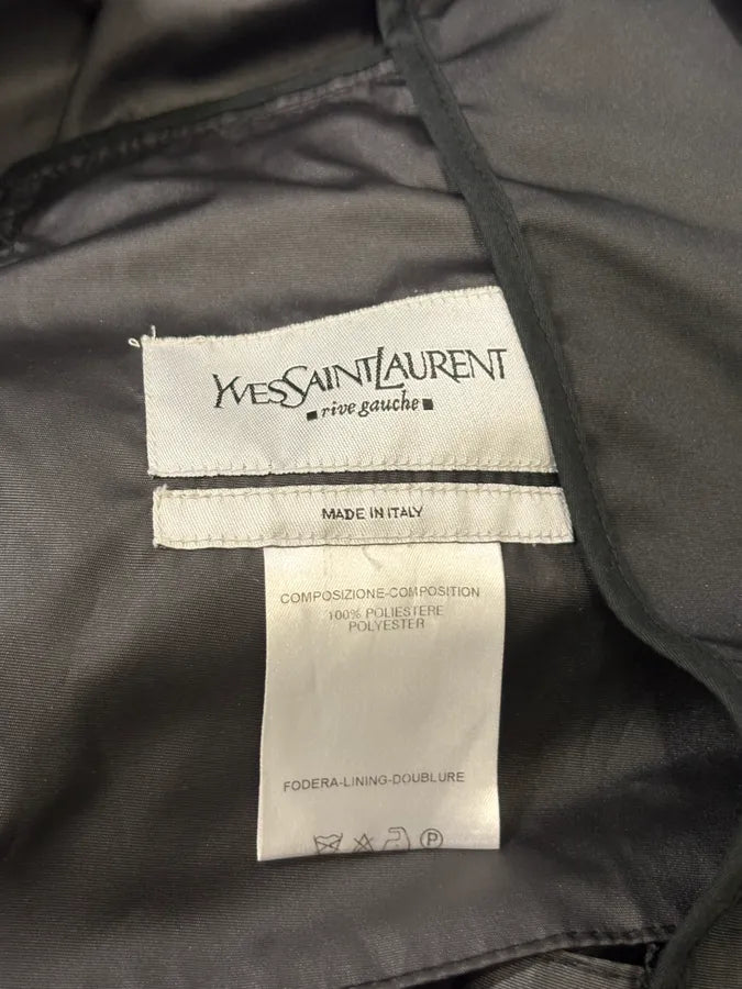 AW2003 Yves Saint Laurent Black Asymmetrical Classy Windbreaker Jacket  dXCIGOH 10