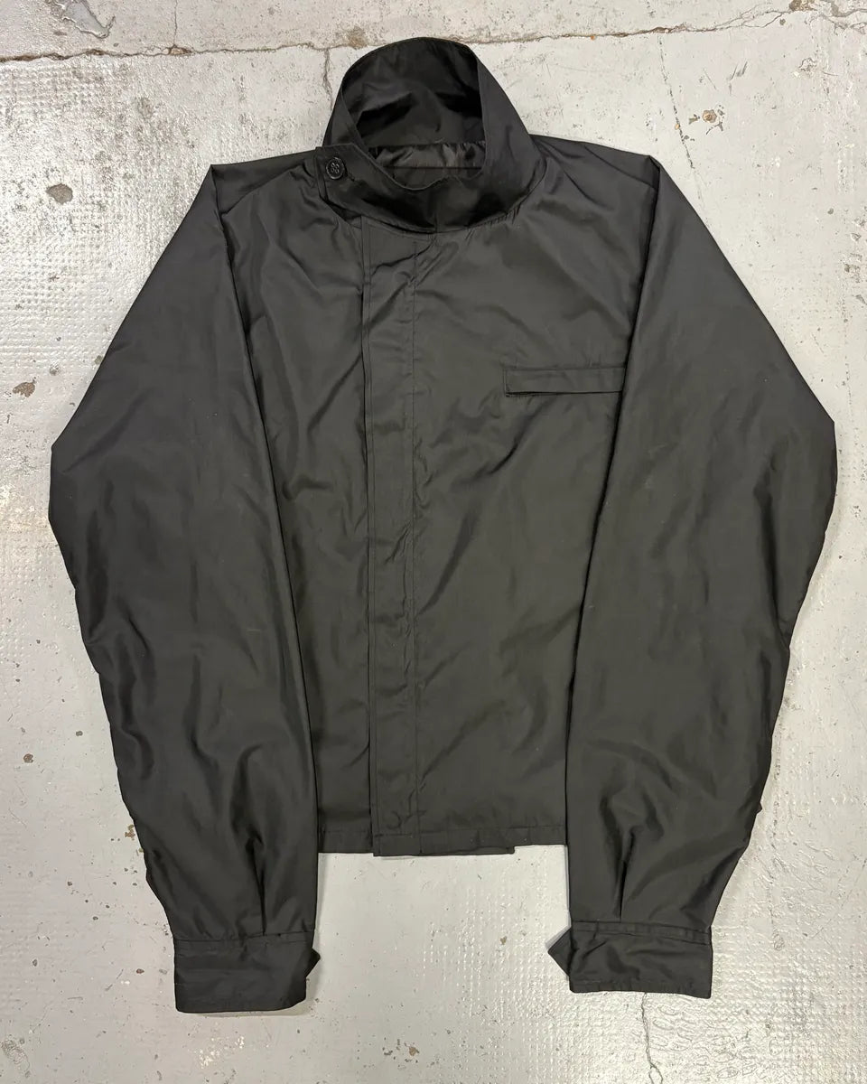 AW2003 Yves Saint Laurent Black Asymmetrical Classy Windbreaker Jacket  dXCIGOH 0