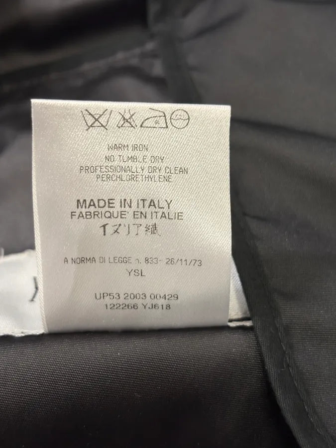 AW2003 Yves Saint Laurent Black Asymmetrical Classy Windbreaker Jacket  dXCIGOH 11