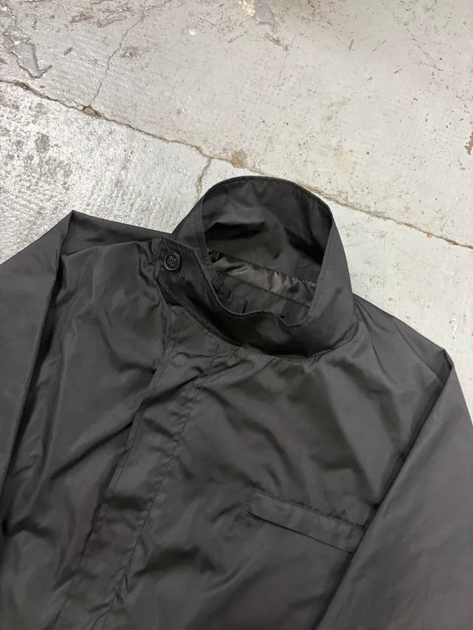 AW2003 Yves Saint Laurent Black Asymmetrical Classy Windbreaker Jacket  dXCIGOH 3
