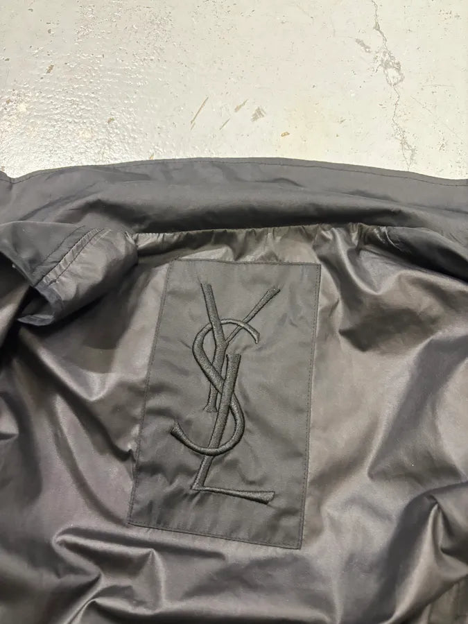 AW2003 Yves Saint Laurent Black Asymmetrical Classy Windbreaker Jacket  dXCIGOH 7