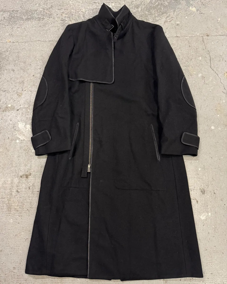 2000s Yves Saint Laurent Black Wool Trench Coat (M/L) 0