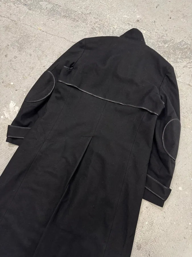 2000s Yves Saint Laurent Black Wool Trench Coat (M/L) 3