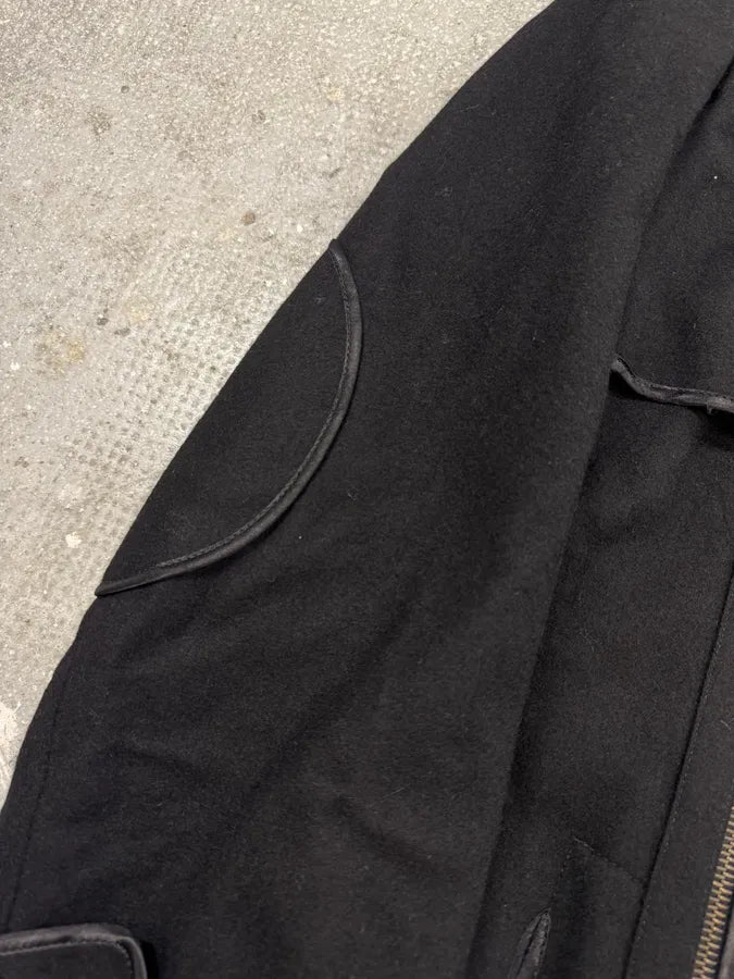 2000s Yves Saint Laurent Black Wool Trench Coat (M/L) 4