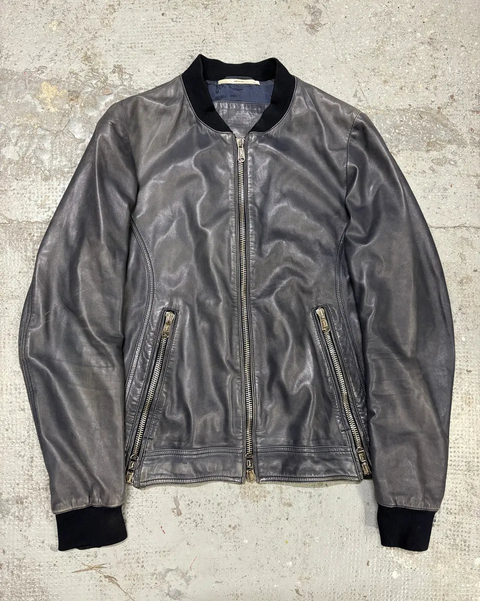 2000s Yves Saint Laurent Blue Navy Zip Bomber Jacket yWeCVtN 0