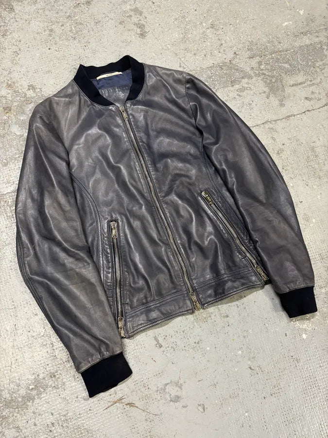 2000s Yves Saint Laurent Blue Navy Zip Bomber Jacket yWeCVtN 3