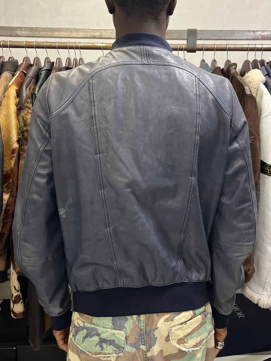 2000s Yves Saint Laurent Blue Navy Zip Bomber Jacket yWeCVtN 2