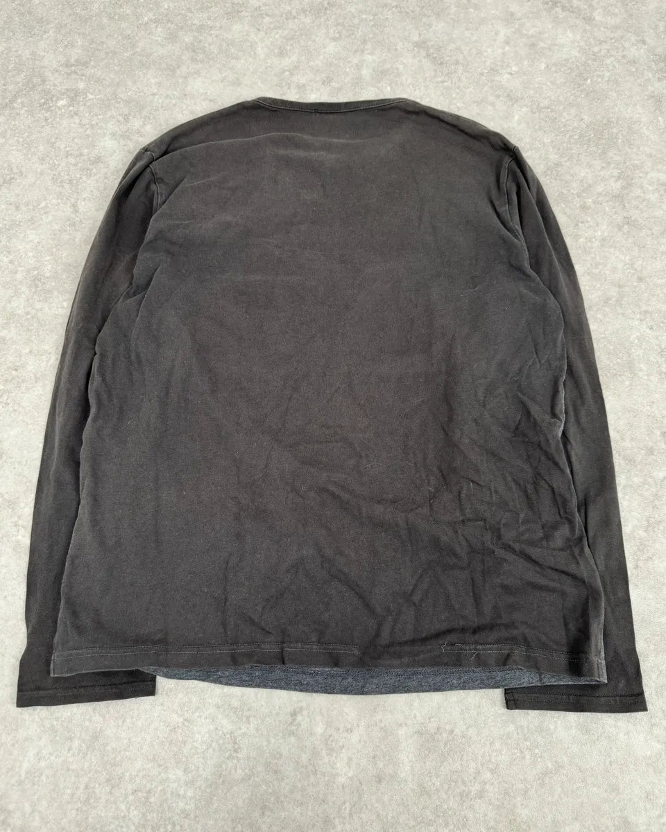 2000s Yves Saint Laurent Brown & Grey Longsleeve T-Shirt HObTXET 6