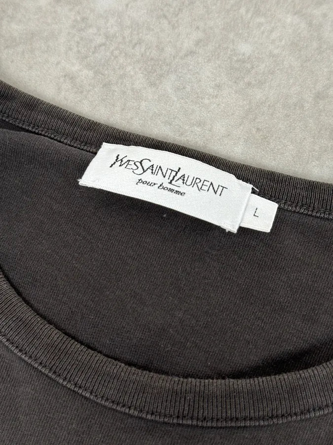 2000s Yves Saint Laurent Brown & Grey Longsleeve T-Shirt HObTXET 7