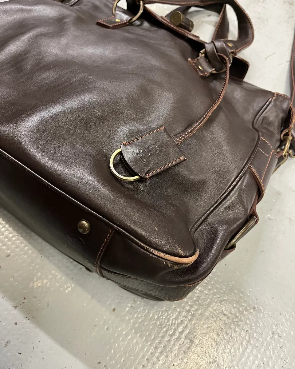 2000s Yves Saint Laurent Brown Leather Handle Bag GOQUNAM 5