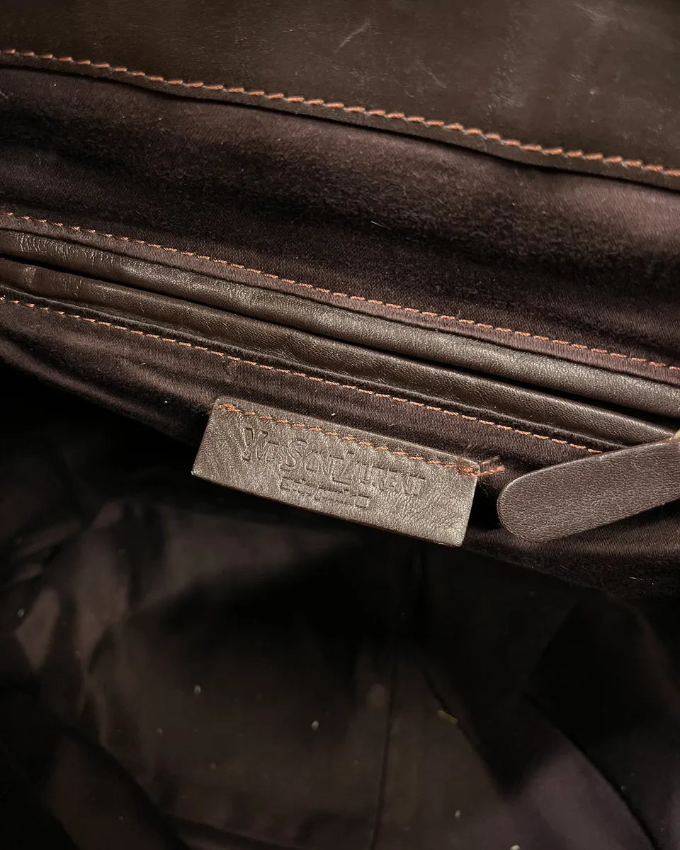 2000s Yves Saint Laurent Brown Leather Handle Bag GOQUNAM 9