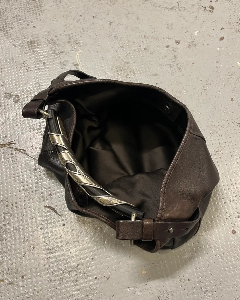 2000s Yves Saint Laurent Brown Leather Mombasa Shoulder Bag luILnJR 9