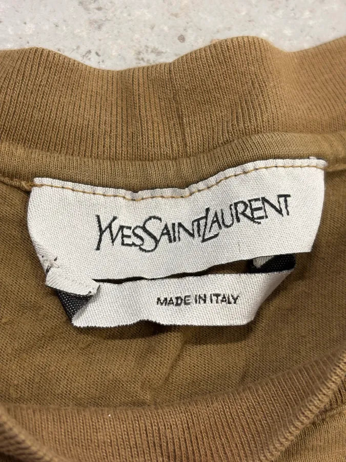 2000s Yves Saint Laurent Brown Safety Pin T-Shirt CROHLpe 7