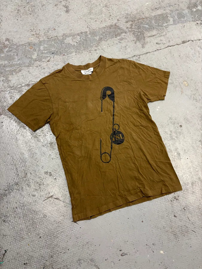 2000s Yves Saint Laurent Brown Safety Pin T-Shirt CROHLpe 3