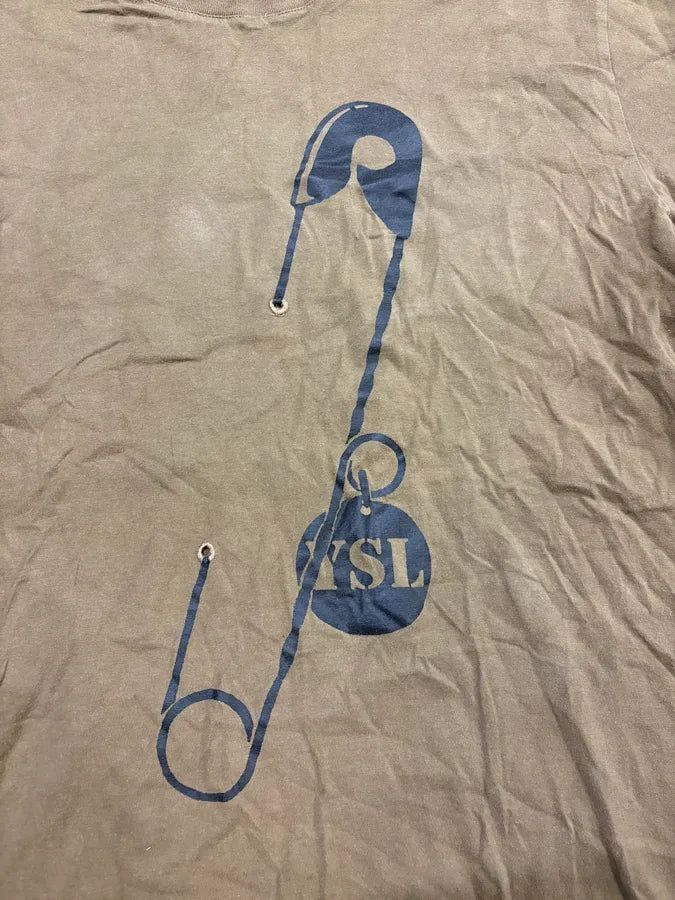 2000s Yves Saint Laurent Brown Safety Pin T-Shirt CROHLpe 6