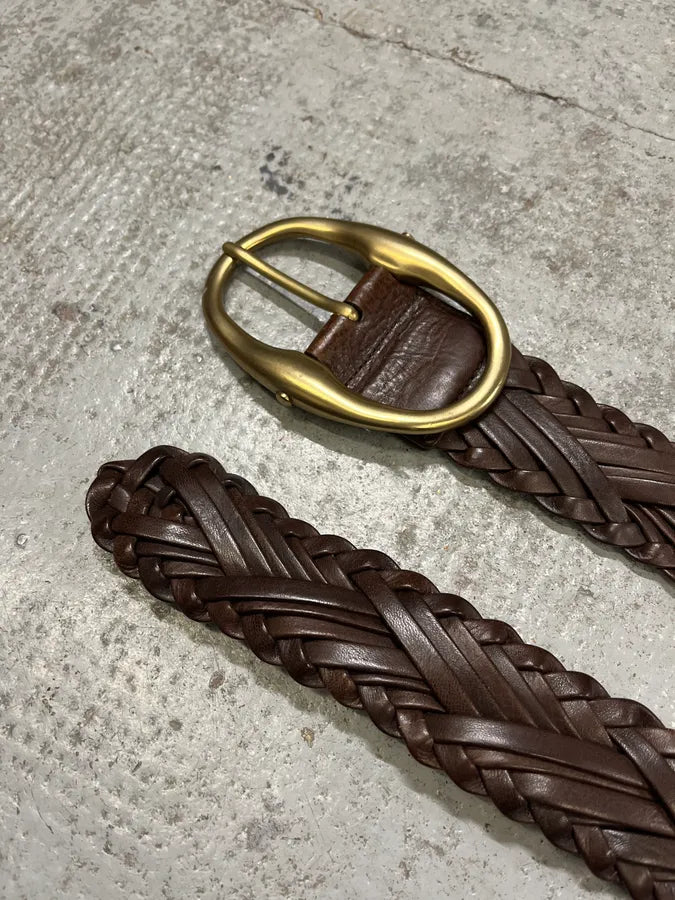 2000s Yves Saint Laurent Brown Woven Leather Belt TUqWBdp 4