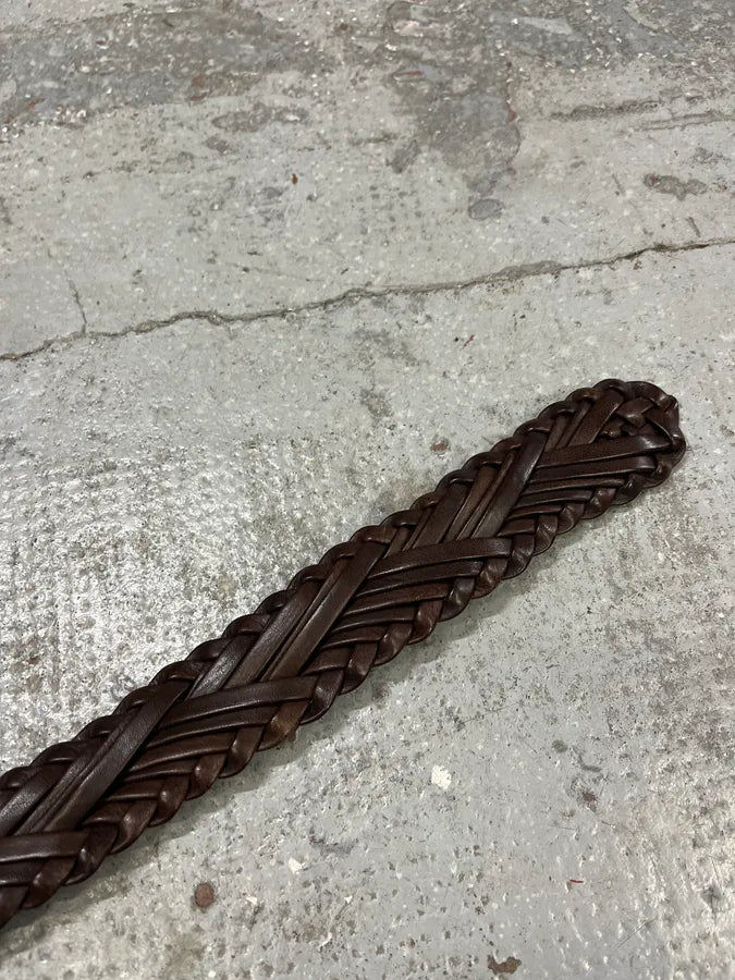 2000s Yves Saint Laurent Brown Woven Leather Belt TUqWBdp 6