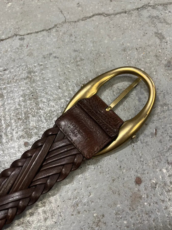 2000s Yves Saint Laurent Brown Woven Leather Belt TUqWBdp 7