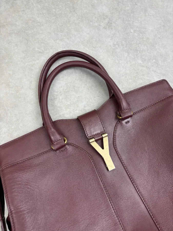 2000s Yves Saint Laurent Burgundy Leather Chyc Handle Bag ORpEReV 4