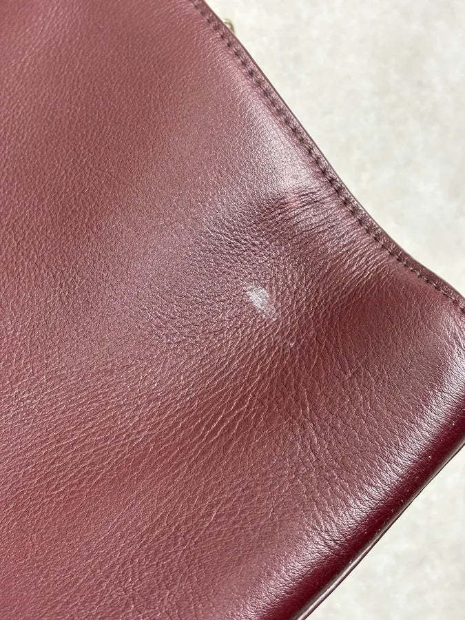 2000s Yves Saint Laurent Burgundy Leather Chyc Handle Bag ORpEReV 10