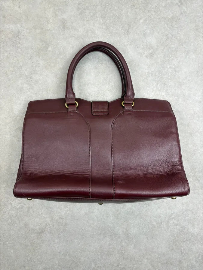 2000s Yves Saint Laurent Burgundy Leather Chyc Handle Bag ORpEReV 5