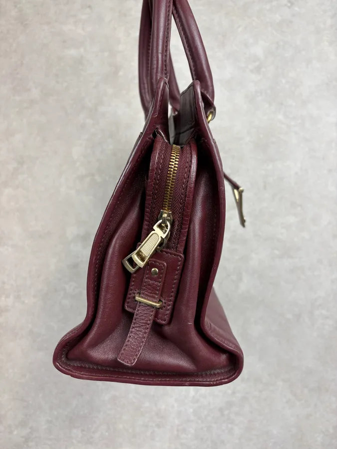 2000s Yves Saint Laurent Burgundy Leather Chyc Handle Bag ORpEReV 6