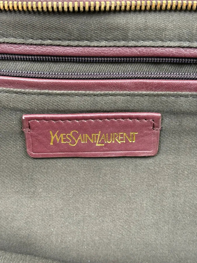2000s Yves Saint Laurent Burgundy Leather Chyc Handle Bag ORpEReV 11