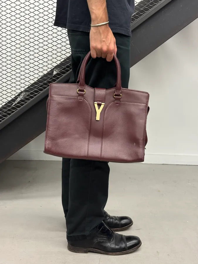 2000s Yves Saint Laurent Burgundy Leather Chyc Handle Bag ORpEReV 2