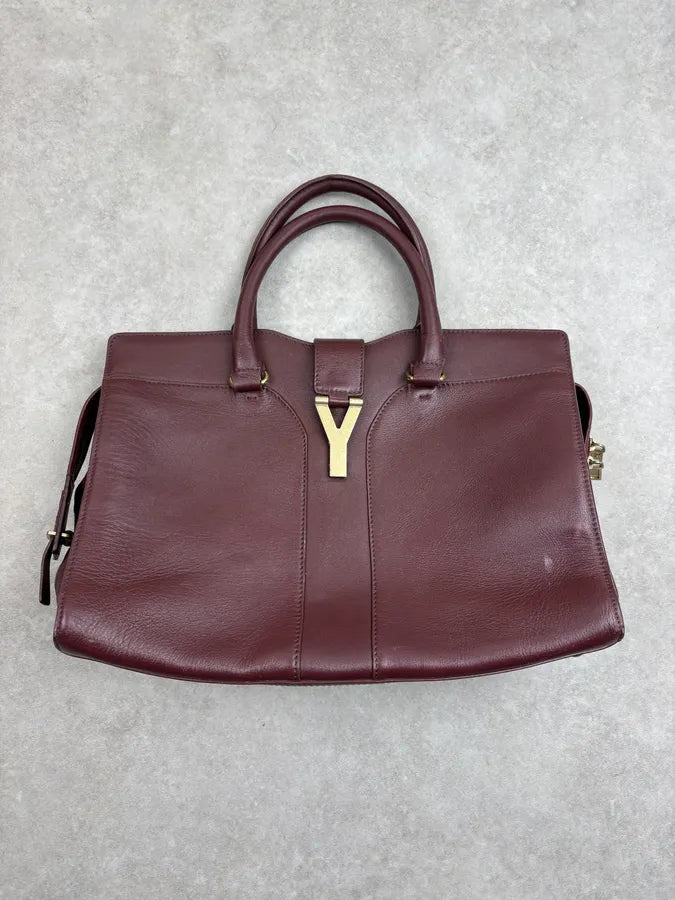2000s Yves Saint Laurent Burgundy Leather Chyc Handle Bag ORpEReV 0