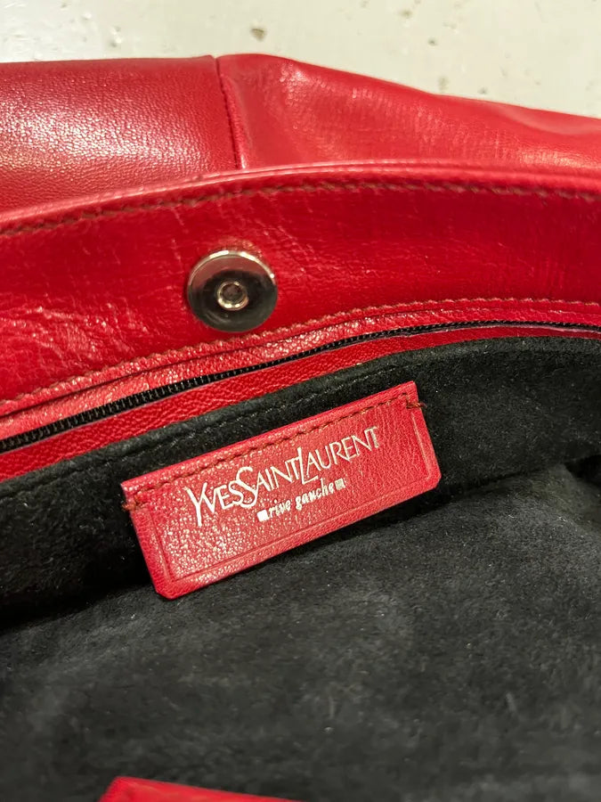 2000s Yves Saint Laurent By Tom Ford Red Leather Mombasa Black Horn Handle Bag HuuvgCH 10