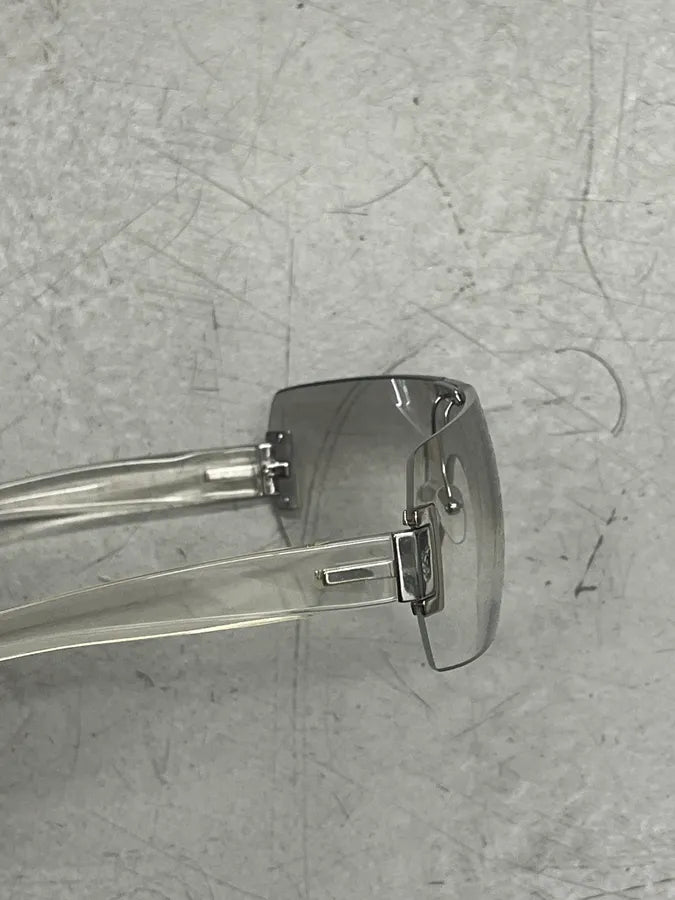 SS2012 Yves Saint Laurent Clear Silver Shield Sunglasses mCpiFfx 8