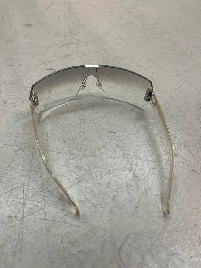 SS2012 Yves Saint Laurent Clear Silver Shield Sunglasses mCpiFfx 7