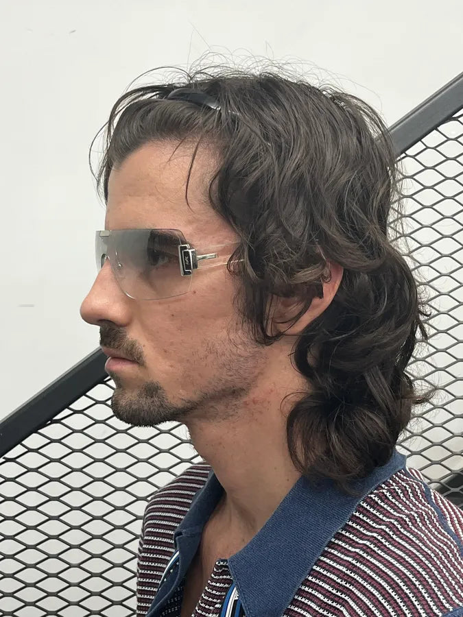SS2012 Yves Saint Laurent Clear Silver Shield Sunglasses mCpiFfx 2