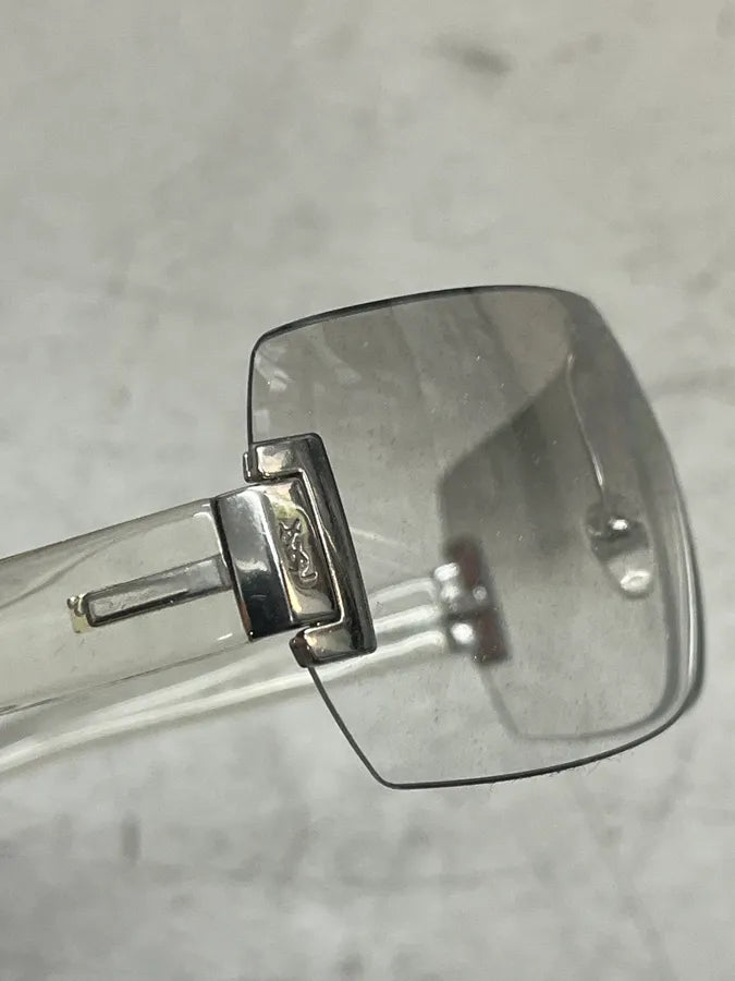SS2012 Yves Saint Laurent Clear Silver Shield Sunglasses mCpiFfx 6