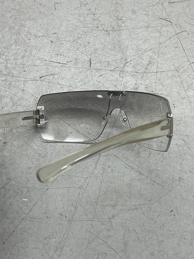 SS2012 Yves Saint Laurent Clear Silver Shield Sunglasses mCpiFfx 9