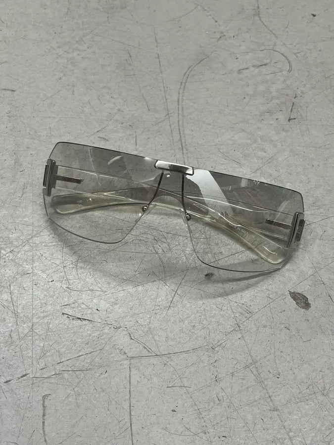 SS2012 Yves Saint Laurent Clear Silver Shield Sunglasses mCpiFfx 3