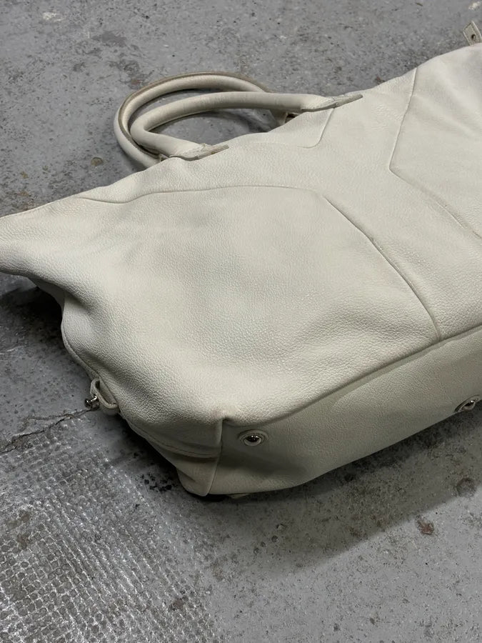 2000s Yves Saint Laurent Cream Leather Tote Bag mDuTugZ 5