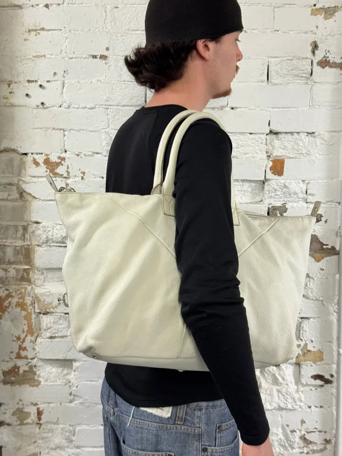 2000s Yves Saint Laurent Cream Leather Tote Bag mDuTugZ 1