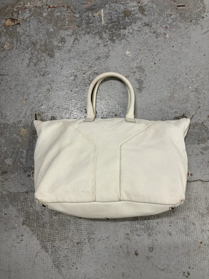 2000s Yves Saint Laurent Cream Leather Tote Bag mDuTugZ 3