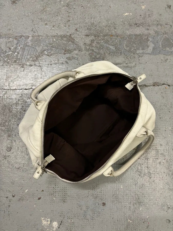 2000s Yves Saint Laurent Cream Leather Tote Bag mDuTugZ 14