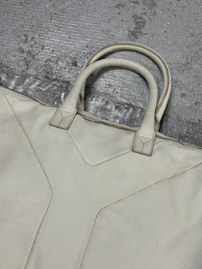2000s Yves Saint Laurent Cream Leather Tote Bag mDuTugZ 6