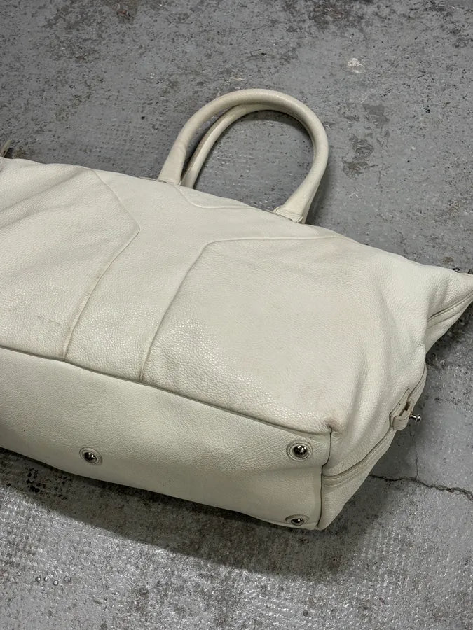 2000s Yves Saint Laurent Cream Leather Tote Bag mDuTugZ 9